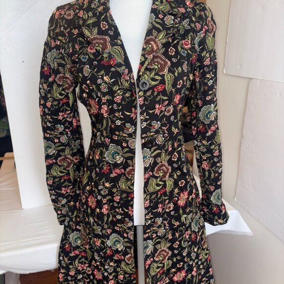 VINTAGE JOHNNY WAS Embroidered Floral 100% Cotton Jacket Overcoat Stunning XS - Picture 13 of 13